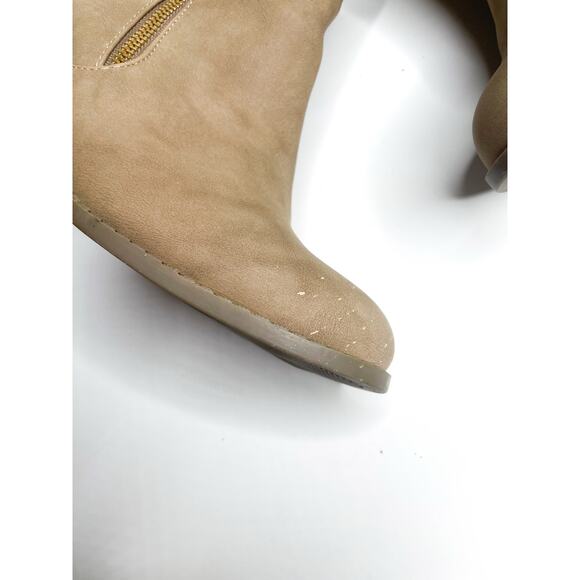 Diba Leather Ankle Boots Size 8.5 Tan Heeled Double Zip Western - Picture 5 of 8